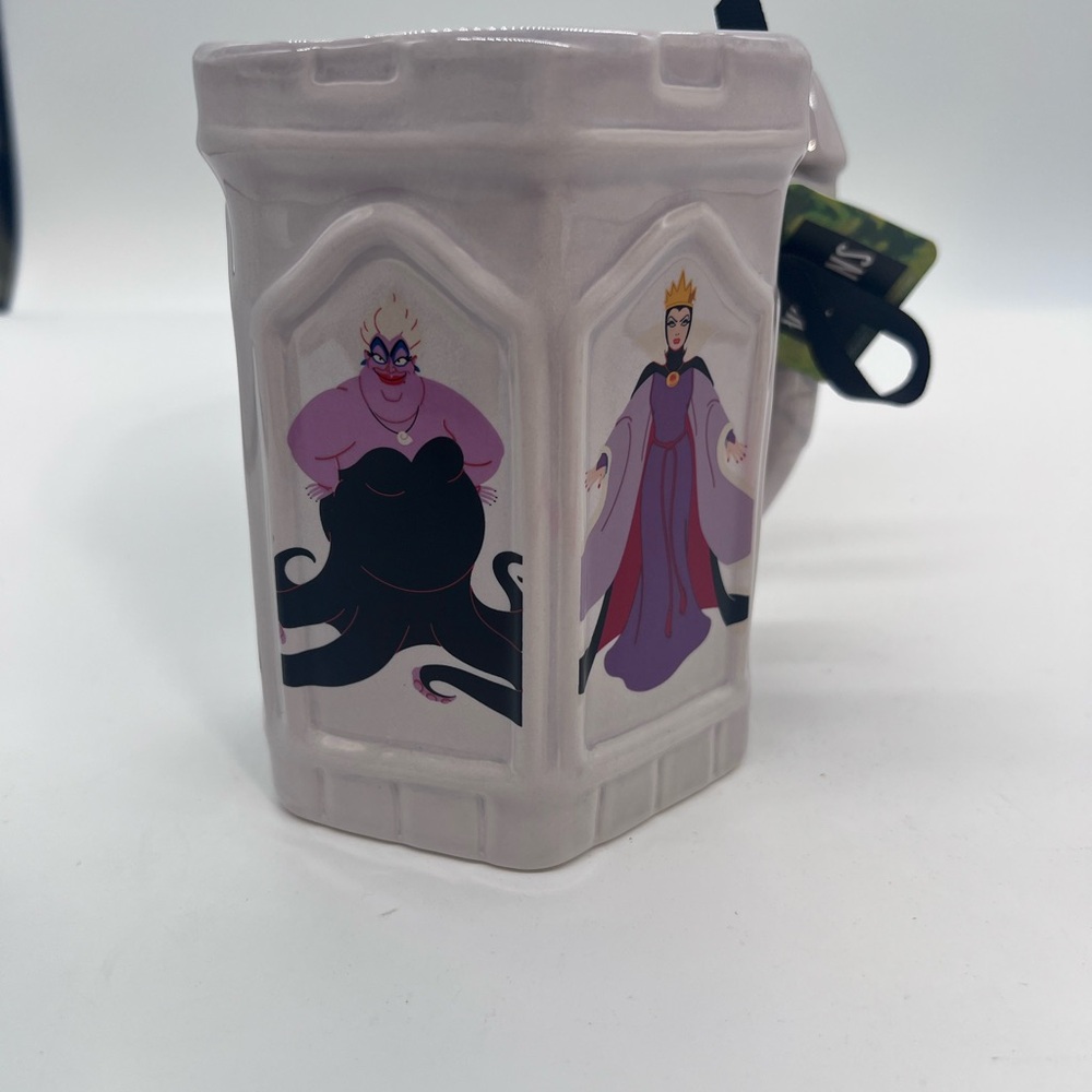 Disney & Rae Dunn Ceramic Villains coffee mug, NWOT Queens of Mean Hectagon